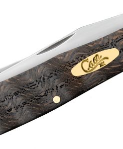 Case Smooth Black Curly Oak Trapper Pocket Knife #14000