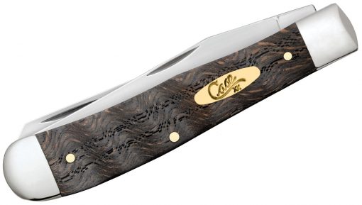 Case Smooth Black Curly Oak Trapper Pocket Knife #14000