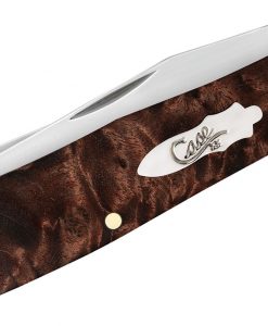 Case Smooth Brown Maple Burl Wood Trapper #64060