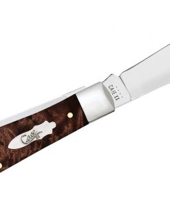 Case Smooth Brown Maple Burl Wood Trapper #64060