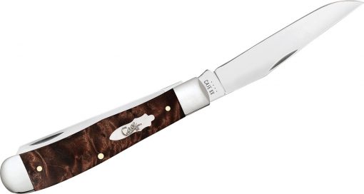 Case Smooth Brown Maple Burl Wood Trapper #64060