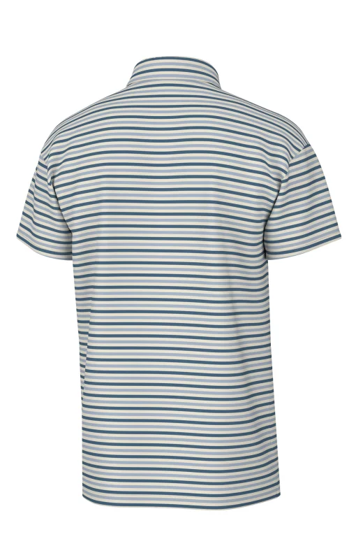 Southern Point Co. Performance Polo Humphrey Stripe Blue/Cream