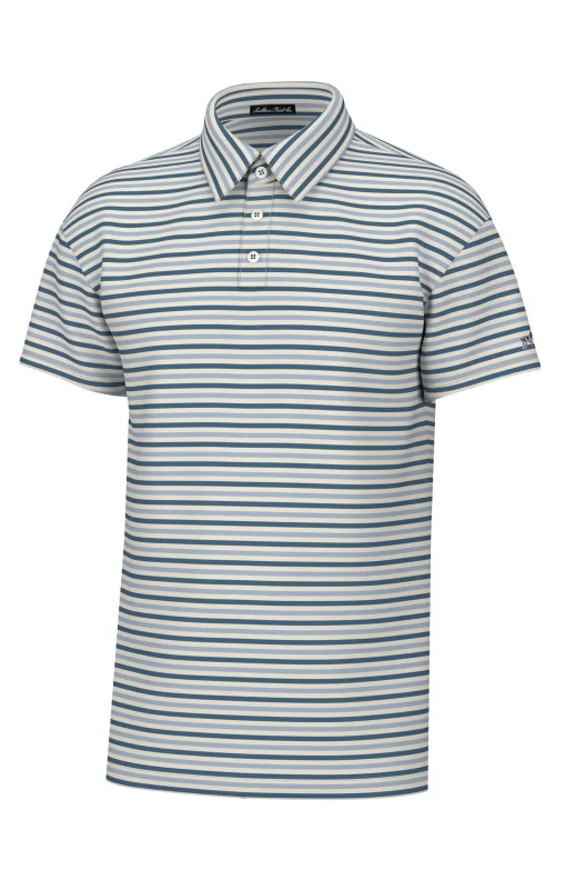 Southern Point Co. Performance Polo Humphrey Stripe Blue/Cream