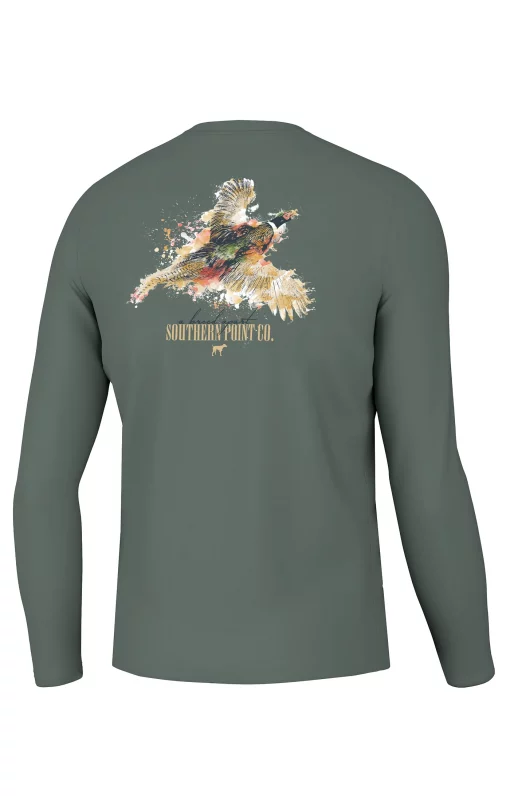 Southern Point Co. Splatter Series Pheasant Long Sleeve Tee