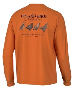 Southern Point Co. Upland Bird Collection Long Sleeve Tee Burnt Orange