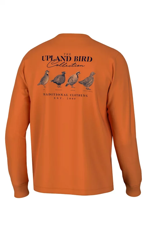 Southern Point Co. Upland Bird Collection Long Sleeve Tee Burnt Orange