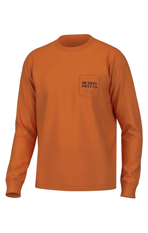 Southern Point Co. Upland Bird Collection Long Sleeve Tee Burnt Orange