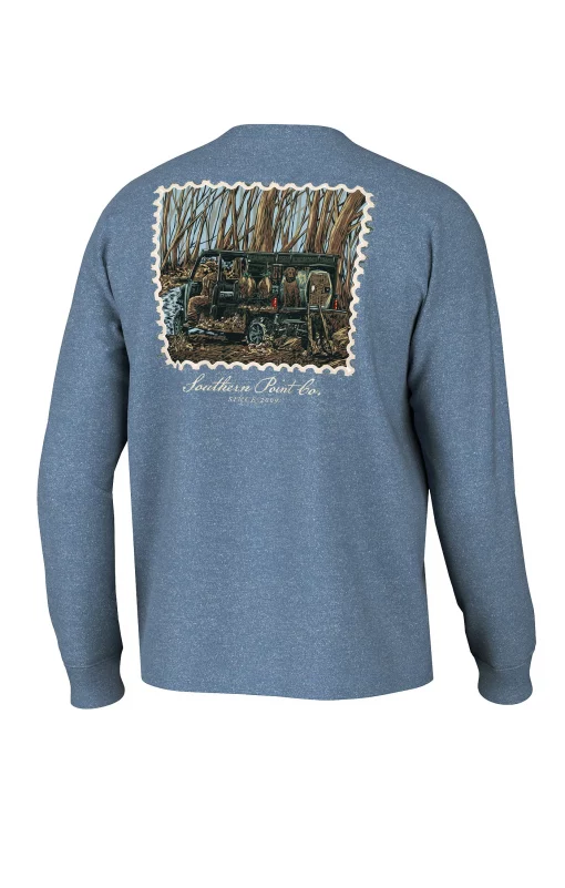 Southern Point Co. Kennel Up Long Sleeve Tee Captain's Blue