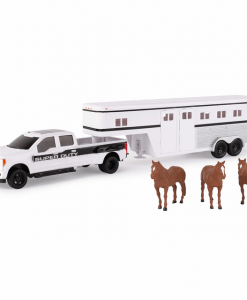 Tomy Ford 1:32 Scale F-350 Pickup With Horse Trailer And Horses #46800