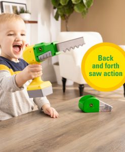 Tomy John Deere 2-in-1 Power Tool Toy With Toy Saw And Toy Vacuum #47614