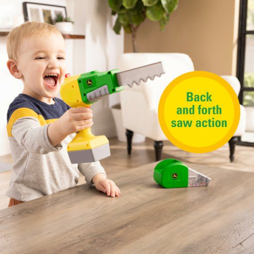 Tomy John Deere 2-in-1 Power Tool Toy With Toy Saw And Toy Vacuum #47614