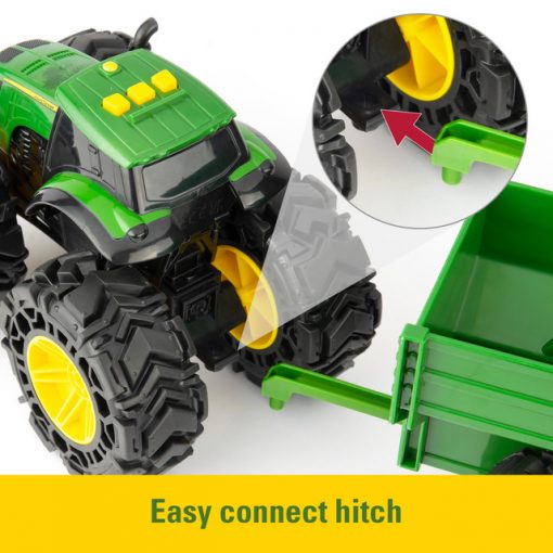 Tomy John Deere Monster Treads Tractor With Wagon #47353B