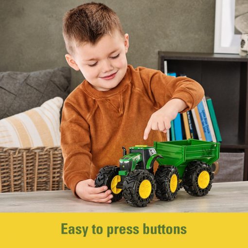 Tomy John Deere Monster Treads Tractor With Wagon #47353B