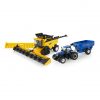 Tomy New Holland 1:64 Scale Harvesting Set With Combine, Tractor & Grain Cart #13996