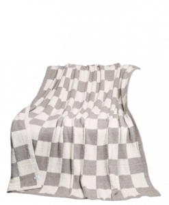 K Linn Accesories Gray Checkerboard Blanket #JCL4316G