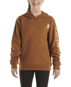 Carhartt Girls' Long-Sleeve Graphic Sweatshirt - Carhartt Brown #CA9983