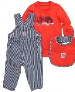 Carhartt Baby Long-Sleeve Onesie, Overall & Bib Set #CG8879