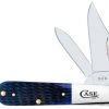 Case Knife Rogers Jig Navy Blue Bone Barlow Pocket Knife #06894