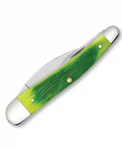 Case Lime Green Barnboard Jigged Bone Seahorse Whittler Folding Knife #61047