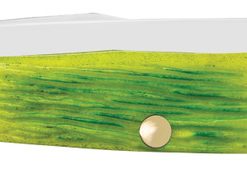 Case Lime Green Barnboard Jigged Bone Tiny Trapper Folding Knife #61046