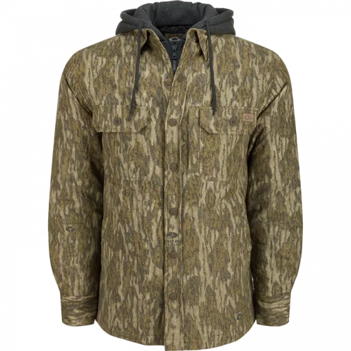 Drake The Campfire Flannel Hoodie - Mossy Oak Bottomland #DS1078