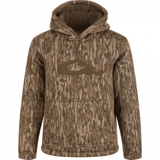 Drake LST Youth Silencer Hoodie - Mossy Oak Bottomland #DW2882