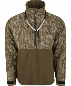 Drake MST Guardian Flex Fleece Eqwader Quarter Zip Jacket - Mossy Oak Bottomland #DW7370