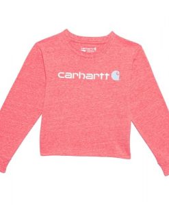 Carhartt Girls' Long-Sleeve Core Logo T-Shirt (Toddler/Child/Youth) - Dubarry Show Heather #TK9978