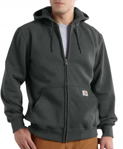 Carhartt Rain Defender Loose Fit Heavyweight Full-Zip Sweatshirt - Carbon Heather #100614