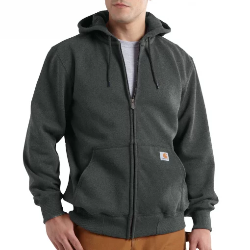 Carhartt Rain Defender Loose Fit Heavyweight Full-Zip Sweatshirt - Carbon Heather #100614