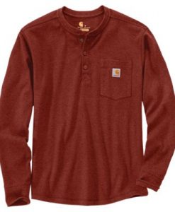 Carhartt Men's Thermal Pocket Henley Shirt - Iron Ore #104429