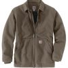 Carhartt Men's Sherpa-Lined Field Jacket-Loose Fit-Washed Duck-2 Warmest Rating - Driftwood #104293