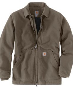 Carhartt Men's Sherpa-Lined Field Jacket-Loose Fit-Washed Duck-2 Warmest Rating - Driftwood #104293