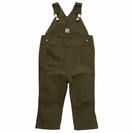 Carhartt Kids' Loose Fit Canvas Bib Overall (Infant/Toddler) - Olive #CM8757