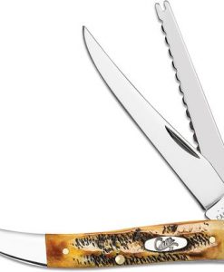 Case 6.5 Burnt Bone Stag Fishing Knife #65340