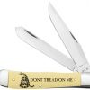 Case "Don't Tread On Me" Embellished Yellow Synthetic Trapper Knife #06089