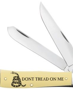 Case "Don't Tread On Me" Embellished Yellow Synthetic Trapper Knife #06089