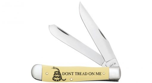 Case "Don't Tread On Me" Embellished Yellow Synthetic Trapper Knife #06089