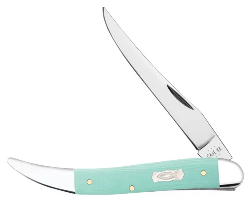 Case Smooth Seafoam Green G-10 Medium Texas Toothpick Knife #18105