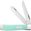 Case Smooth Seafoam Green G10 Mini Trapper Knife #18101