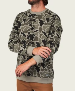 Marsh Wear Fireside Fleece Crew - Dark Green Mallard Camo #MWF1043