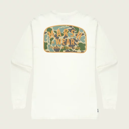 Marsh Wear Alton Camo Long Sleeve T-Shirt - Vintage White #MWT2044