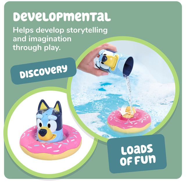 Tomy Toomies Splash & Float Bluey – 2-in-1 Water Toy With Pour Cup and Water Wheel #E73635 Tomy Toomies Splash & Float Bluey – 2-in-1 Water Toy With Pour Cup and Water Wheel #E73635
