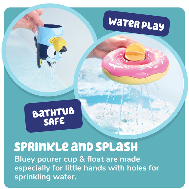 Tomy Toomies Splash & Float Bluey – 2-in-1 Water Toy With Pour Cup and Water Wheel #E73635 Tomy Toomies Splash & Float Bluey – 2-in-1 Water Toy With Pour Cup and Water Wheel #E73635