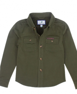 Properly Tied Boys Harvest Workshirt - Olive #LDW4004