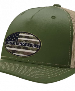 Southern Strut Brand Camo Oval Patch Hat