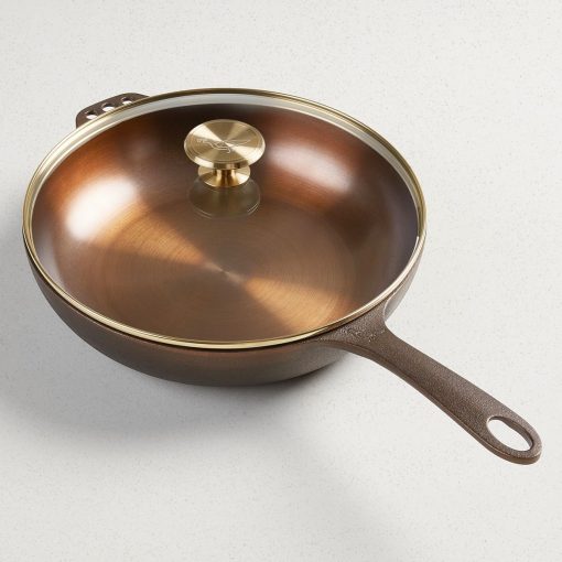 Smithey Ironware 11" Cast Iron Deep Skillet With Lid