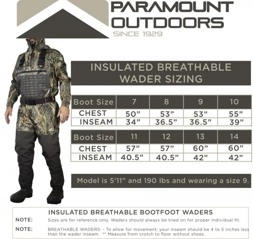 Paramount Summit Insulated Breathable Camo Wader 1600g