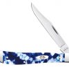 Case Knife Blue Crackle Kirinite Slimline Trapper Folding Knife #CASE50726