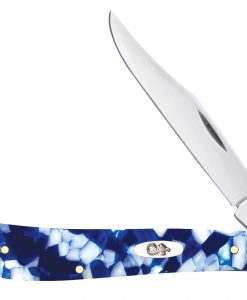 Case Knife Blue Crackle Kirinite Slimline Trapper Folding Knife #CASE50726